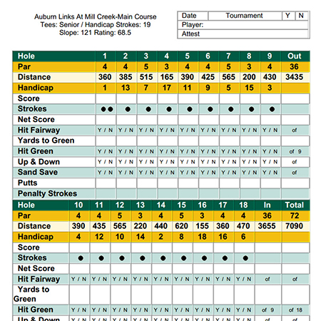 Golf Score Card Software